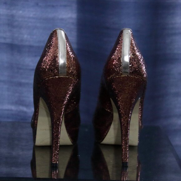 Enzo Angiolini Copper Glitter Platform Heels  8.5 - Picture 3 of 3